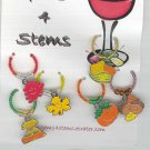 6 Beaded Fall Wine Glass Charm Charms Markers: Fall or Thanksgiving