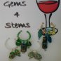 Green Beaded Wine Charm Charms Markers: Set of 4