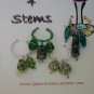Green Beaded Wine Charm Charms Markers: Set of 4