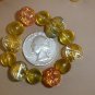Hand beaded Napkin Rings Gold Red Blue Set of 4