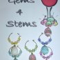 Set 6 Pastel Easter Egg Wine Glass Charm Marker Silver