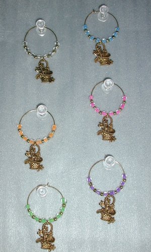 Spring Garden Basket Wine Beverage Dessert Glass Charm