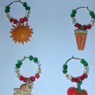 Set of 4 Cinco de Mayo Wine Glass Charms Beverage Markers