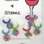 6 Fun Pinwheel Colorful Wine Glass Charms Beverage Markers