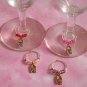 4 Goldtone Love Bridal Party Wedding Love Wine Charms Markers