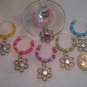 Spring Flower Wine Glass Charm-Set of 6