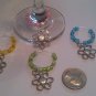 Spring Flowers Wine Glass Charms-Set of 4