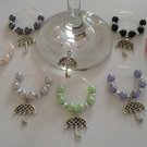 Spring Shower Umbrella Wine Glass Charms, Set of 4----Baby or Bridal Shower