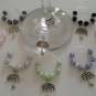 Spring Shower Umbrella Wine Glass Charms, Set of 6----Baby or Bridal Shower