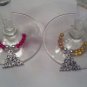 God Bless America Silver Wine Glass Charm Beverage Markers