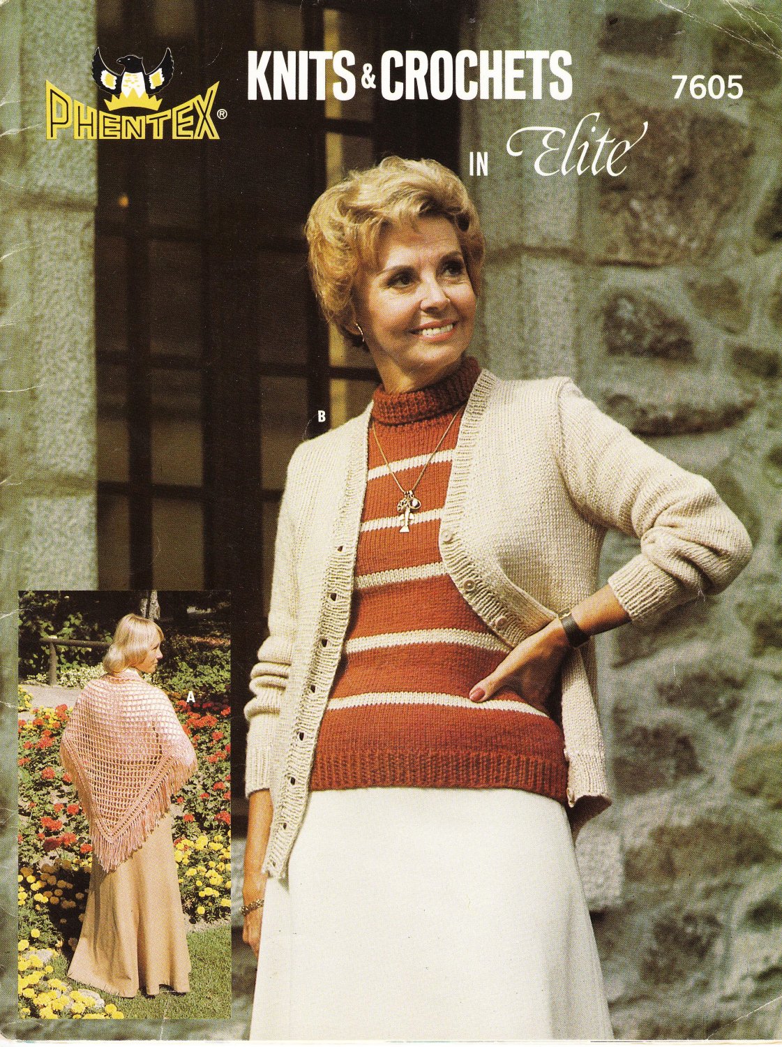 Phentex Pattern Leaflet #7605 Knits & Crochets in Elite