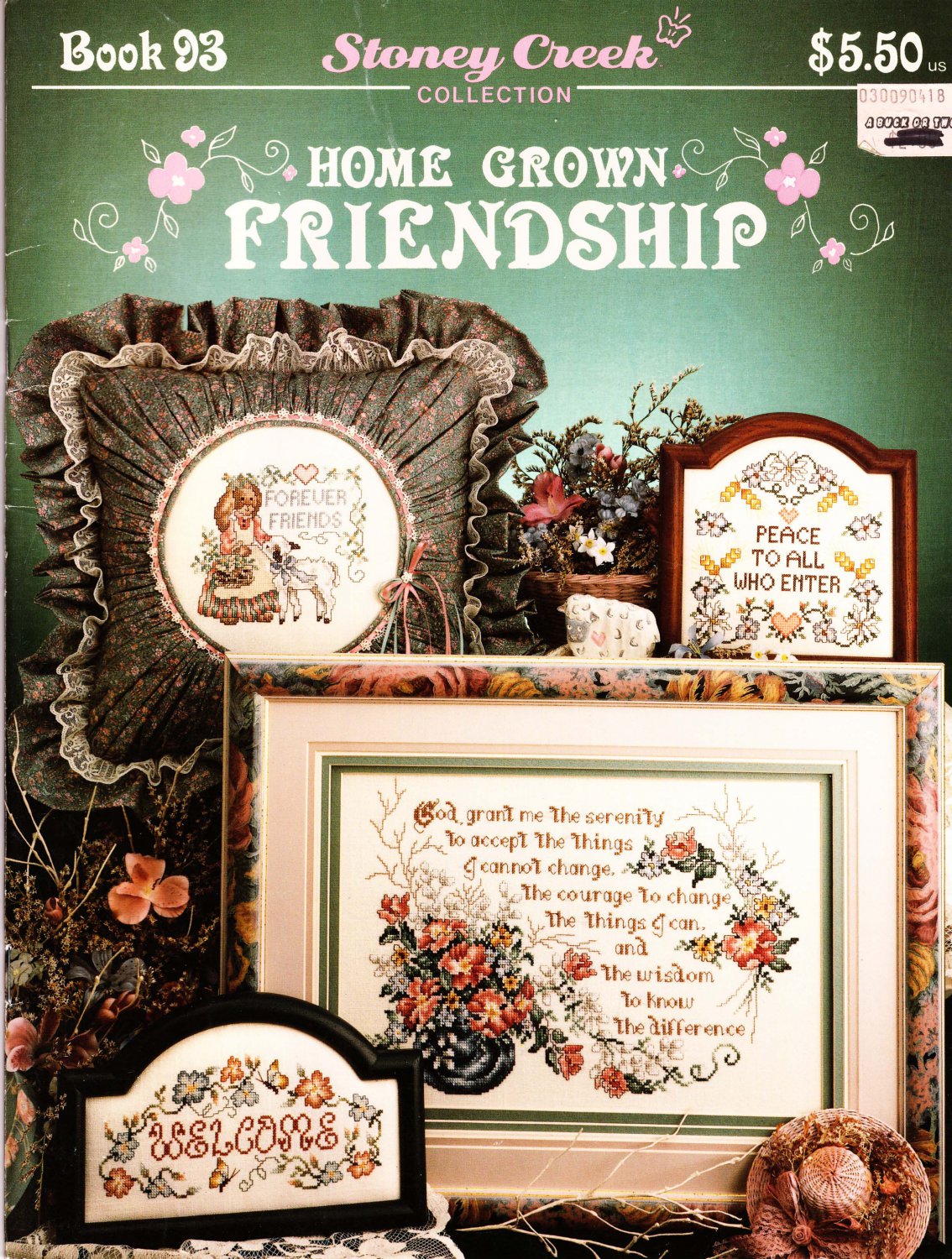 Stoney Creek 1991 Cross Stitch Pattern Book #93 Home Grown Friendship