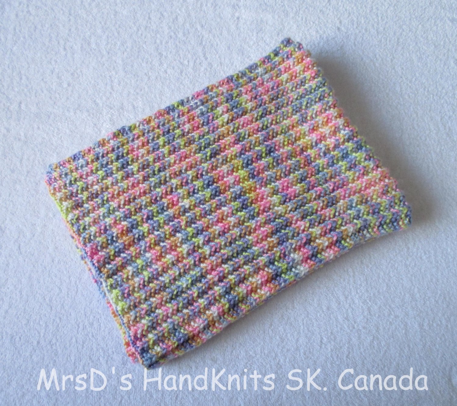 Handknit Multicolor 21 X 31 Inches Baby Blanket Lap Blanket Afghan Throw