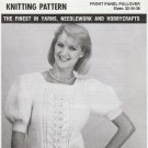 Mary Maxim Knitting Pattern No. 1235 Front Panel Pullover in Sizes 32-34-36