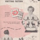 Mary Maxim Graph Style Knitting Pattern Zippered Cardigan No. 450 Reindeer