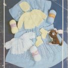 Bouquet Crochet/Knit Pattern #445 Crocheted Baby Set & Baby Jacket, Knitted Afghan