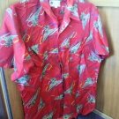 SZ L. WAIKIKI RARE ALMOST PLASTIC JERSEY HAWAIIAN SHIRT L@@K!!