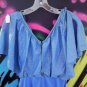 SZ 9-10 VTG EXOTIC COUTURE -BLUE JERSEY DRESS  & SPARKLING GOLA SWINGING TOP