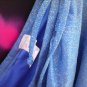 SZ 9-10 VTG EXOTIC COUTURE -BLUE JERSEY DRESS  & SPARKLING GOLA SWINGING TOP