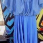 SZ 9-10 VTG EXOTIC COUTURE -BLUE JERSEY DRESS  & SPARKLING GOLA SWINGING TOP