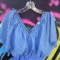 SZ 9-10 VTG EXOTIC COUTURE -BLUE JERSEY DRESS  & SPARKLING GOLA SWINGING TOP