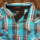 XXL BLACK SLIM FIT TEAL BLACK MAN’S SHIRT LONG SLEEVES  WESTERN L@@K!!