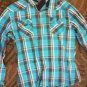 XXL BLACK SLIM FIT TEAL BLACK MANâS SHIRT LONG SLEEVES WESTERN L@@K!!