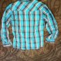 XXL BLACK SLIM FIT TEAL BLACK MANâS SHIRT LONG SLEEVES WESTERN L@@K!!