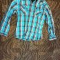 XXL BLACK SLIM FIT TEAL BLACK MANâS SHIRT LONG SLEEVES WESTERN L@@K!!