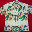 BIRDS OF PARADISE-XL HILO HAITTIE EXOTIC  VTG-AUTHENTIC  HAWAIIAN WOMAN'S SHIRT