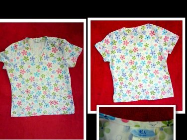 SZ M SCRUB TOP NURSES-CARETAKER COTTON SCRUB &Acirc;&nbsp;L@@K!!
