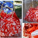 RARE-SUPERB HAWAIIAN VIBRANT HOBBO BAG BAMBOO HANDLES. L@@K!! 14X 16 X 2.5"