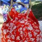RARE-SUPERB HAWAIIAN VIBRANT HOBBO BAG BAMBOO HANDLES. L@@K!! 14X 16 X 2.5"