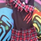 SZ 10-12 RARE  PARTY DRESS & CUSTOM RED PLAID &BLACK FANCY  L@@K!!