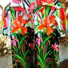 SZ S/MEDIUM VT MINT EXOTIC RARE HAWAIIAN FLORA BLOUSE STRETCHY L@@K!!