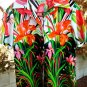 SZ S/MEDIUM VT MINT EXOTIC RARE HAWAIIAN FLORA BLOUSE STRETCHY L@@K!!