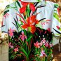 SZ S/MEDIUM VT MINT EXOTIC RARE HAWAIIAN FLORA BLOUSE STRETCHY L@@K!!