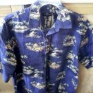 SZ XL PIERRE CARDIN EXOTIC MAN’S CABIN, HARBOR, FLORA HAWAIIAN SHIRT. COLORFUL