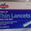 NEW 200 THIN LANCETS- VALUE RITE  STERILE  STERILE-CONTROLLED DEEP PENETRATION