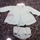 0-3 MONTHS CHILD OF MINE-BEAUTIFUL AQUA EMBROIDERD BLOUSE-LONG SLEEVES L@@K!!