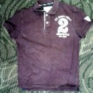 LG AEROPOSTALE 100% COTTON BURGUNDY POLO SHIRT DISTRESSED