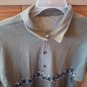SZ. MEDIUM 100% Polyester OLIVE GREEN HAWAIIAN SHIRT