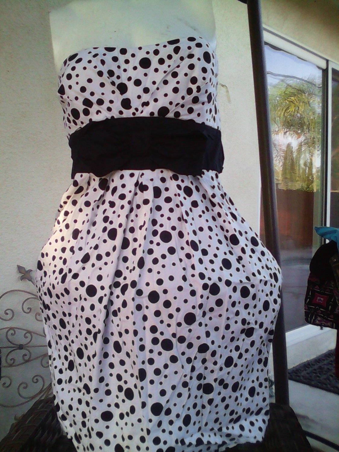 SZ 9 SPEECKLESS POLKA DOT BLACK AND WHITE SEXY DRESS/ FORMAL 100% Cotton L@@K!!