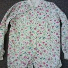SZ-LG  ANGELICA FORMAL NURSING LONG SLEEVES FLORAL SCRUB -L@@K!!