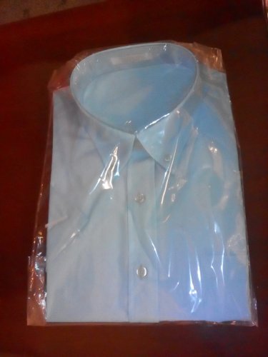 NEW-LARGE IN PACKAGE AQUA CLASSIC SUPER FINE MAN&acirc;��S SHIRTS SHIRT SLEEVES. L@@k!!