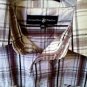 XXL BEVERLY HILLS POLO PLAID BROWN-WHITE MAN’S SHIRT L@@K!!