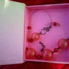 VERY RARE GLASS BLOWN NECKLACE AND 1 EARRING L@@K!!!!