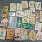 1940'SRARE OLD 26 USED MINI  GREETING CARDS  DESIGNERS HALLMARK, NORCROSS,GIBSON