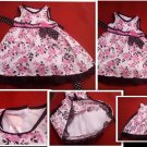 4T SOPHIE FAIR EXOTIC FLORAL LINED GIR'S DRESS BROWN-PINK 100% COTTON L@@K!!
