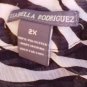 Sz 2X EXOTIC ISABELLA RODRIGUEZ ZEBRA FASHIONABLE RUFFLED BLOUSE L@@K